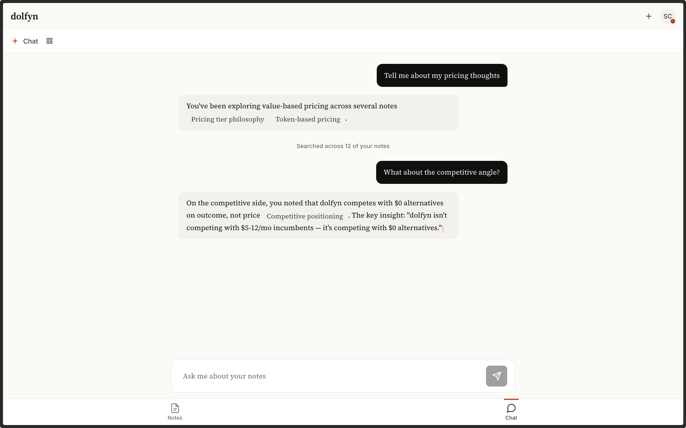 dolfyn connected notes — invisible link graph